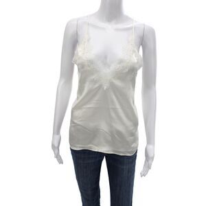 Cami Women Ivory 100% Silk V Neck Sleeveless Camisole Size S